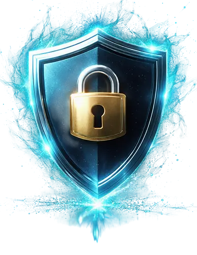 Shield and padlock illustration